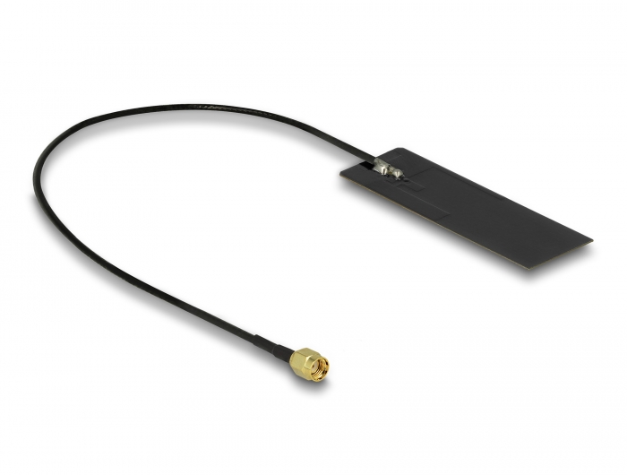 Delock WLAN WiFi 6 802.11 ac/ax/a/h/b/g/n Antenne RP-SMA Stecker 2 - 4 dBi 15 cm PCB intern Klebemontage #2 