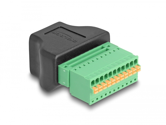 Delock RJ50 Buchse zu Terminalblock Adapter mit Drucktaster #2 