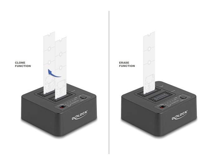 Delock USB 20 Gbps M.2 Dockingstation für 2 x M.2 NVMe PCIe SSD mit Klon- und Löschfunktion #4 