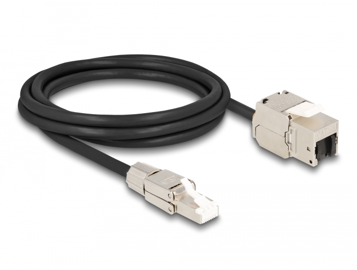 Delock Kabel RJ45 Stecker feldkonfektionierbar zu Keystone Modul RJ45 Buchse Cat.6A 2 m #2 
