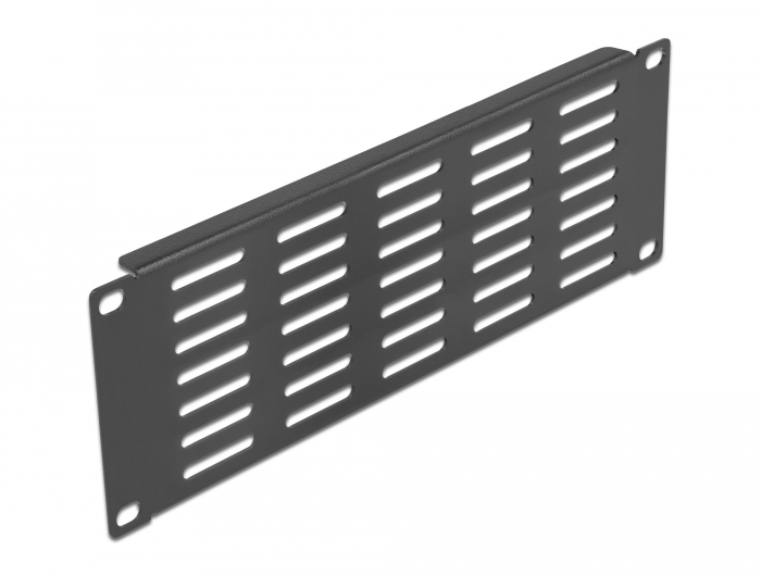Delock 10″ Netzwerkschrank Panel mit Lüftungsschlitzen horizontal 2 HE schwarz #1 