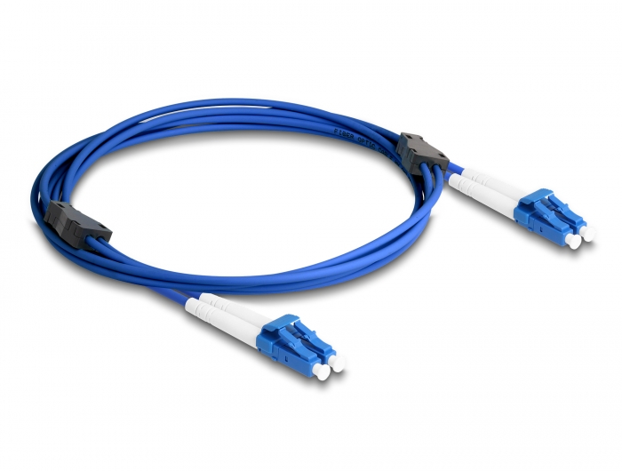 Delock LWL Kabel mit Metallarmierung LC Duplex zu LC Duplex Singlemode OS2 2 m #2 