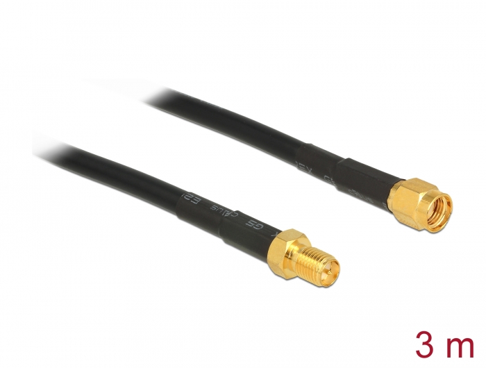 Delock Antennenkabel RP-SMA Stecker > RP-SMA Buchse CFD/RF200 3 m low loss #1 