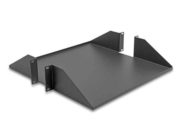 Delock 19″ Fachboden zweiseitig bis 46 kg ab 500 mm Tiefe 2 HE dunkelgrau #1 