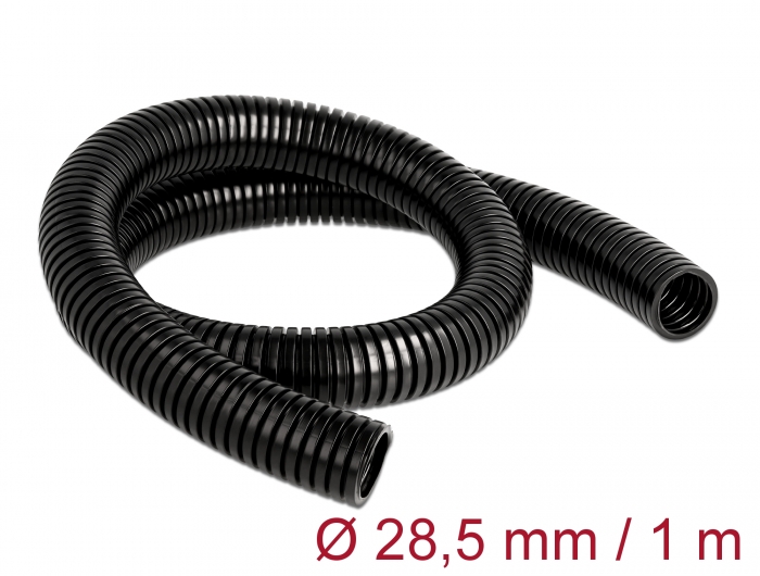 Delock Kabelschutzschlauch 1 m x 28,5 mm schwarz #1 