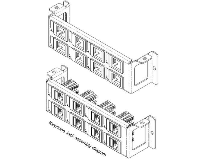Delock Keystone Halterung 8 Port Panel Aufbau vertikal #4 