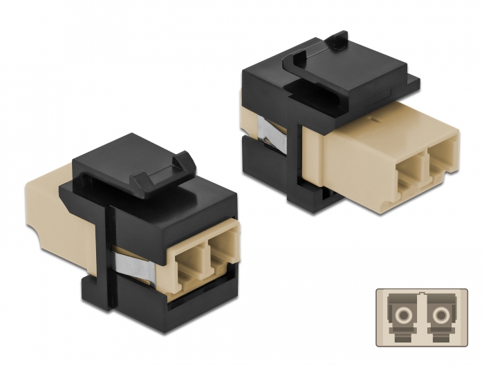 Delock Keystone Modul LC Duplex Buchse zu LC Duplex Buchse beige / schwarz #1 