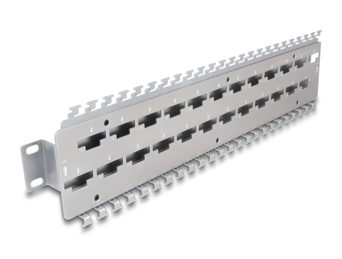 Delock 19″ Kabelabfangschiene für Netzwerkkabelverbinder mit LSA Anschluss 24 Port Metall #1 