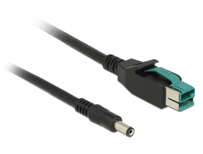 Delock PoweredUSB Kabel Stecker 12 V > DC 5,5 x 2,1 mm Stecker 5 m für POS Drucker und Terminals #3 