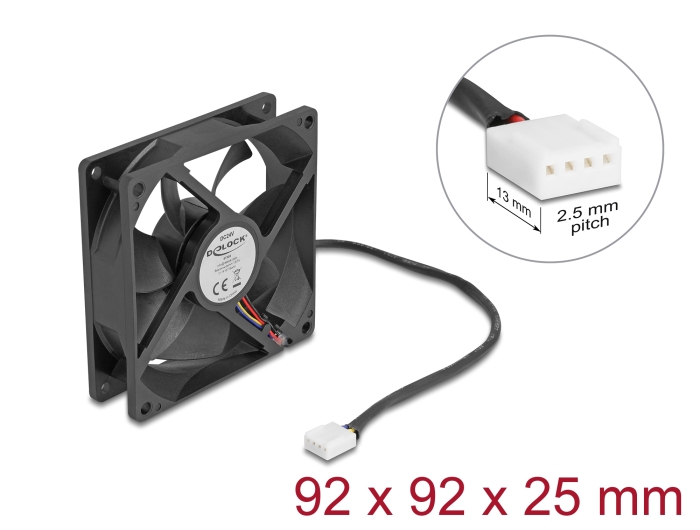 Delock Axiallüfter 24 V DC, 92 x 92 x 25 mm schwarz #1 