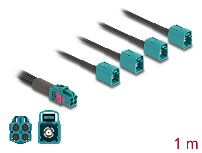 Delock Kabel Mini FAKRA Z Buchse quad zu 4 x FAKRA Z Buchse A-Typ #1 