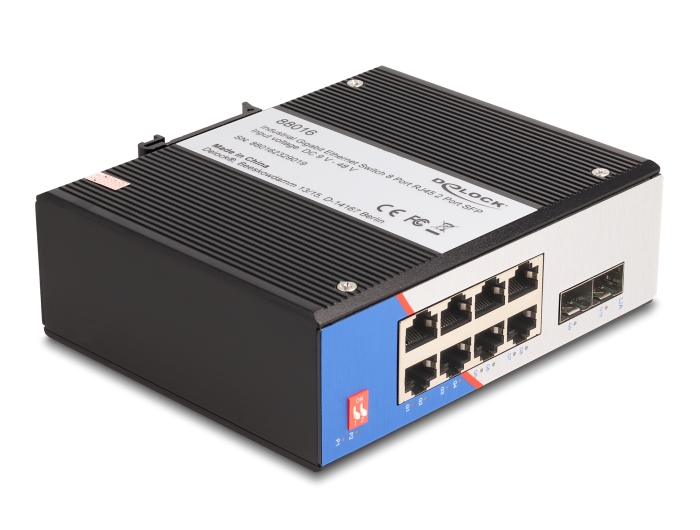 Delock Industrie Gigabit Ethernet Switch 8 Port RJ45 2 Port SFP für Hutschiene #2 
