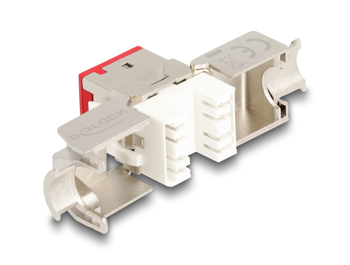 Delock Keystone Modul RJ45 Buchse zu LSA Cat.6A werkzeugfrei rot Set 10 Stück #3 