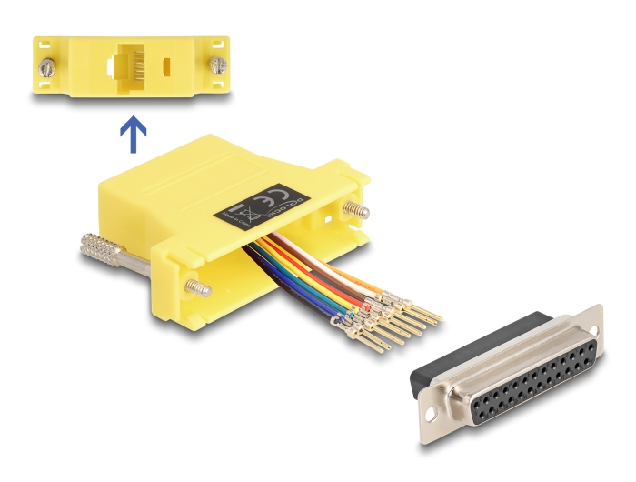 Delock D-Sub 25 Pin Buchse zu RJ45 Buchse Montagesatz gelb #1 