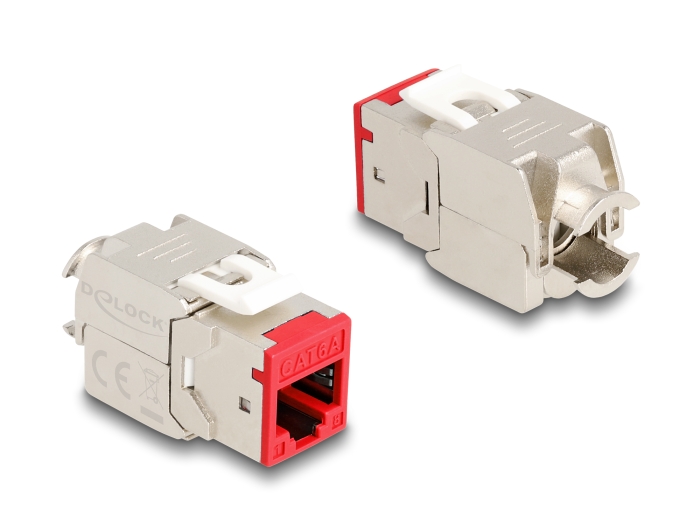 Delock Keystone Modul RJ45 Buchse zu LSA Cat.6A werkzeugfrei rot Set 10 Stück #2 