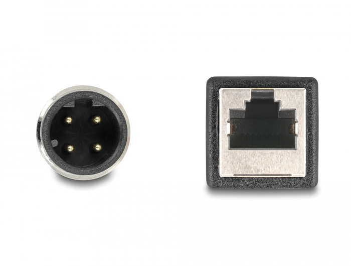 Delock M12 Adapterkabel D-kodiert 4 Pin Stecker zu RJ45 Buchse 50 cm #3 