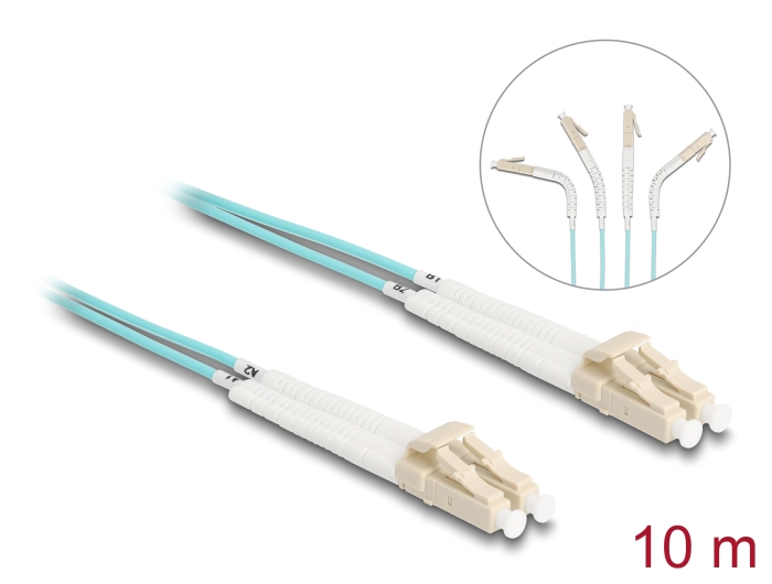 Delock LWL Kabel LC Duplex zu LC Duplex Multimode OM3 winkelbar 10 m #1 