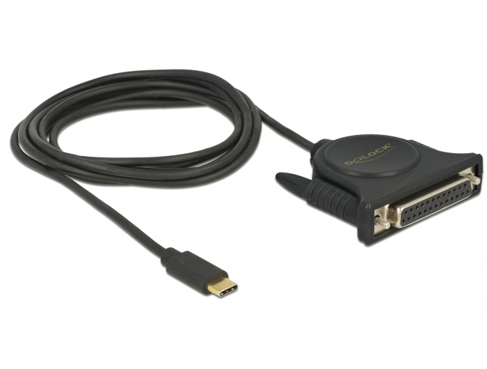 Delock Adapter USB Type-C™ 2.0 Stecker > 1 x Parallel DB25 Buchse #2 