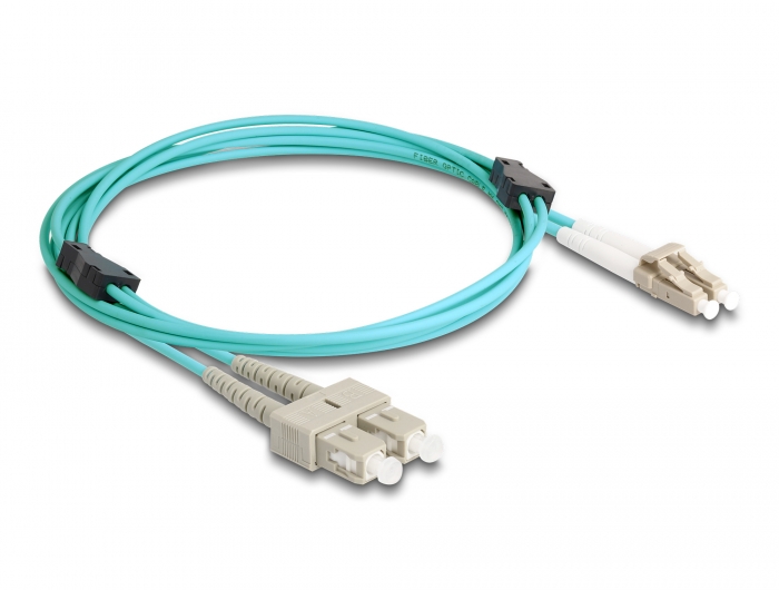 Delock LWL Kabel mit Metallarmierung LC Duplex zu SC Duplex Multimode OM3 2 m #2 