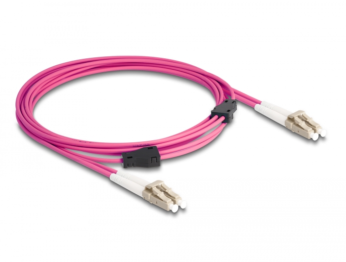 Delock LWL Kabel mit Metallarmierung LC Duplex zu LC Duplex Multimode OM4 3 m #2 
