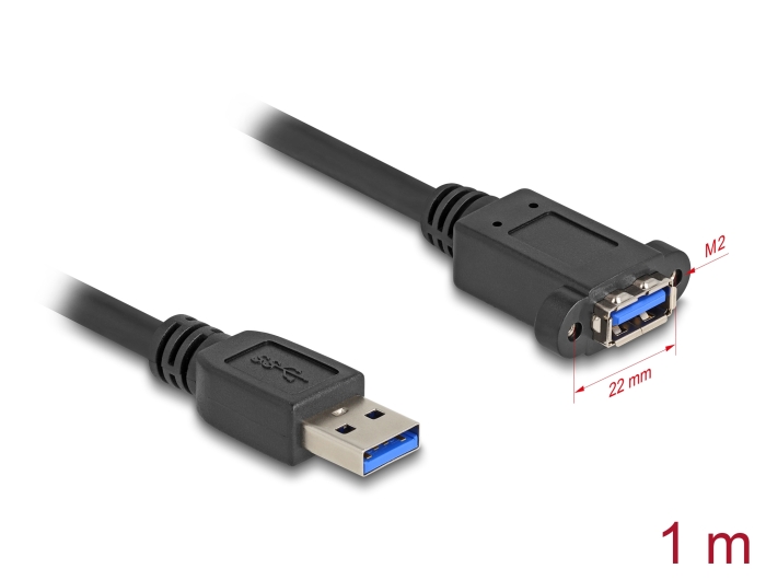 Delock USB 5 Gbps Kabel USB Typ-A Stecker zu USB Typ-A Buchse zum Einbau 1 m schwarz #1 