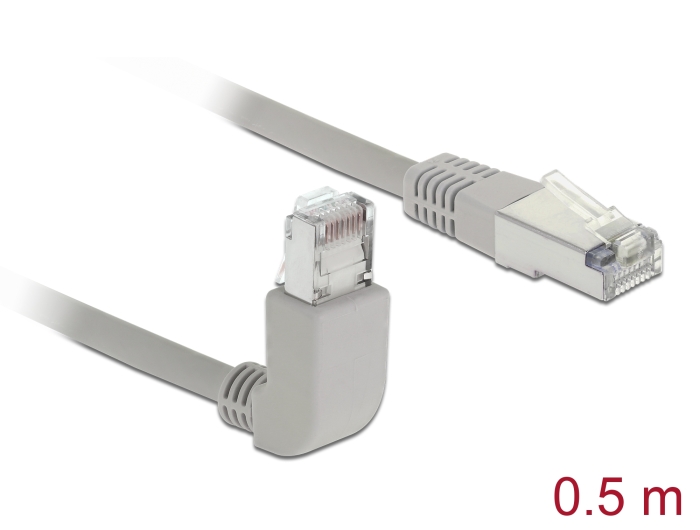 Delock Netzwerkkabel RJ45 Cat.6 S/FTP oben gewinkelt / gerade 0,5 m #1 
