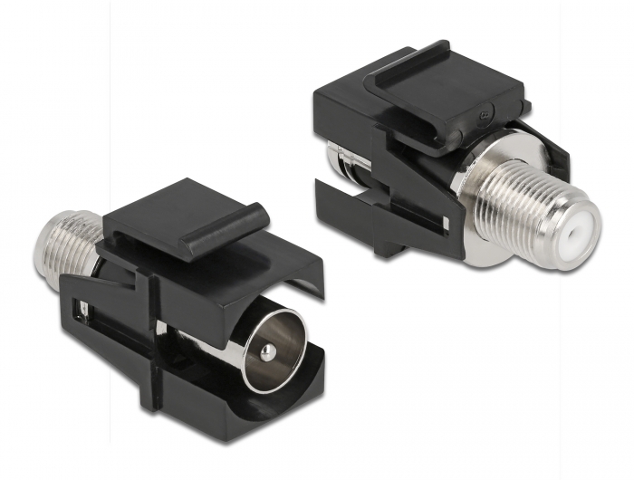 Delock Keystone Modul IEC Stecker zu F Buchse schwarz #1 