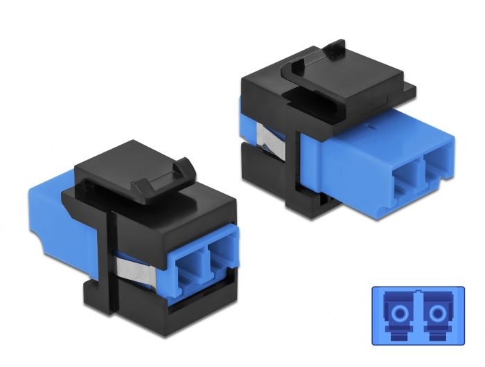 Delock Keystone Modul LC Duplex Buchse zu LC Duplex Buchse blau / schwarz #1 