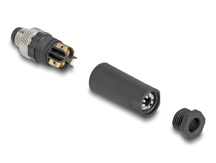 Delock M8 Steckverbinder A-kodiert 3 Pin Stecker zur Montage mit Schraubanschluss #5 