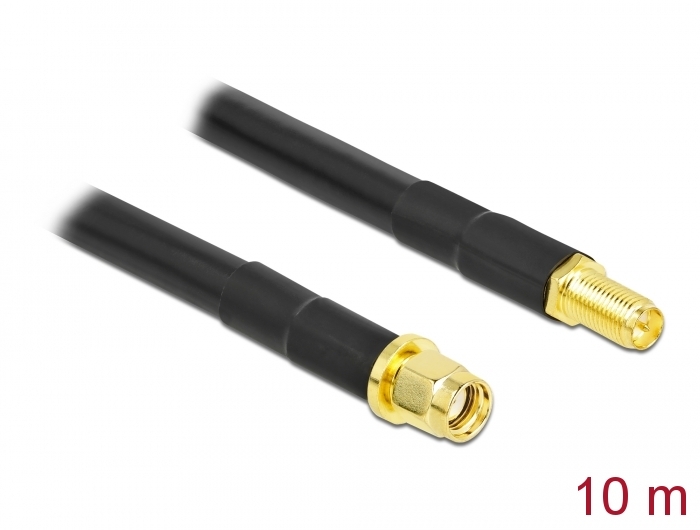 Delock Antennenkabel RP-SMA Stecker zu RP-SMA Buchse LMR/CFD300 10 m low loss #1 