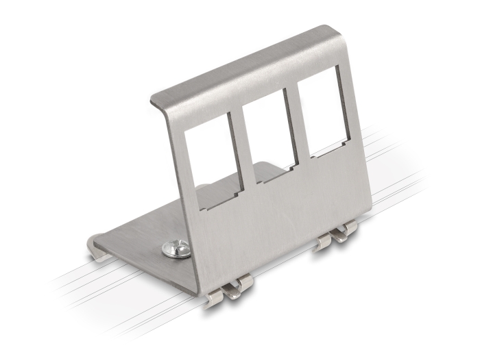 Delock Keystone Metall Halterung 3 Port für Hutschiene #1 