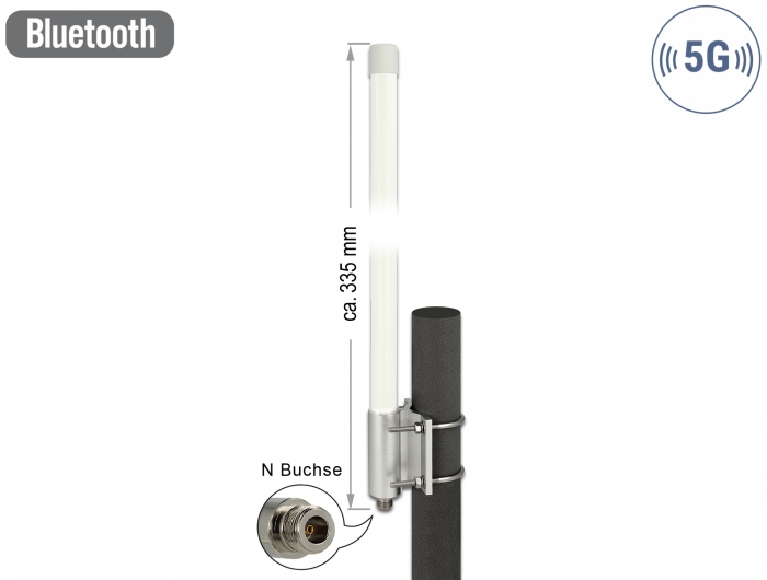 Delock 5G LTE Antenne N Buchse -2,14 - 2,93 dBi 33,5 cm #4 