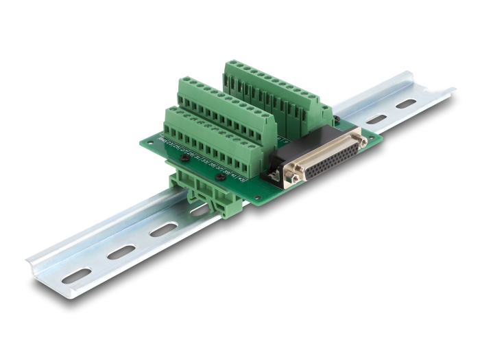 Delock D-Sub HD 44 Pin Buchse zu Terminalblock für Hutschiene #1 