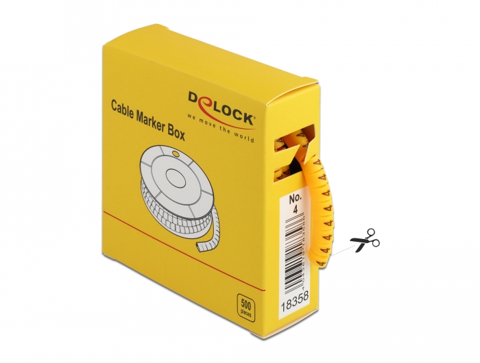 Delock Kabelmarker Box, Nr: 4, gelb, 500 Stück #2 