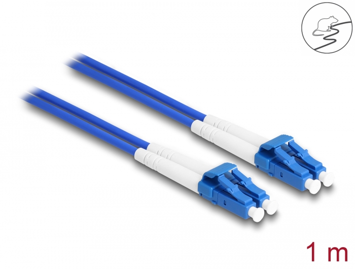 Delock LWL Kabel mit Metallarmierung LC Duplex zu LC Duplex Singlemode OS2 1 m #1 
