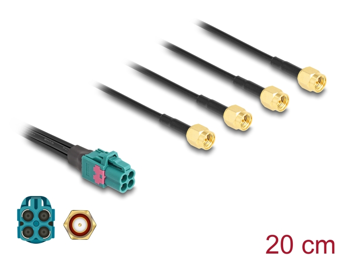 Delock Kabel Mini FAKRA Z Buchse quad zu 4 x SMA Stecker #1 