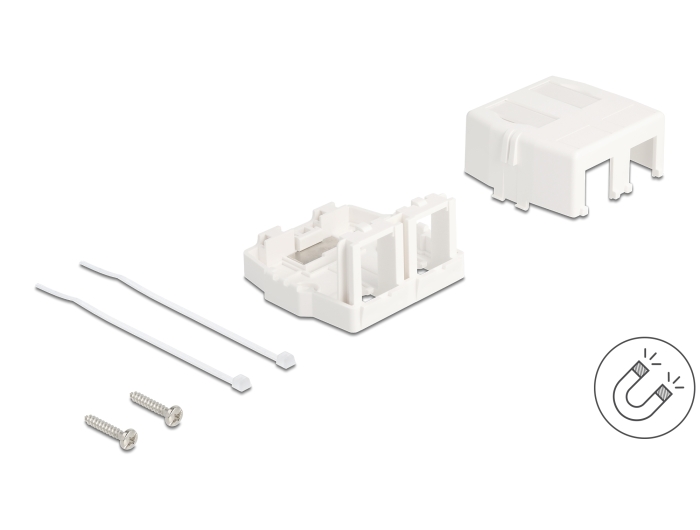 Delock Keystone Leergehäuse 2 Port mit magnetischer Unterseite, weiß #1 