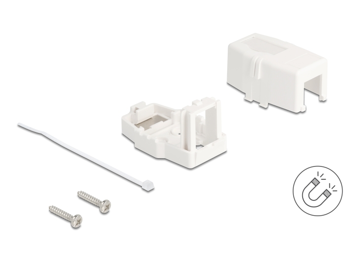 Delock Keystone Leergehäuse 1 Port mit magnetischer Unterseite, weiß #1 