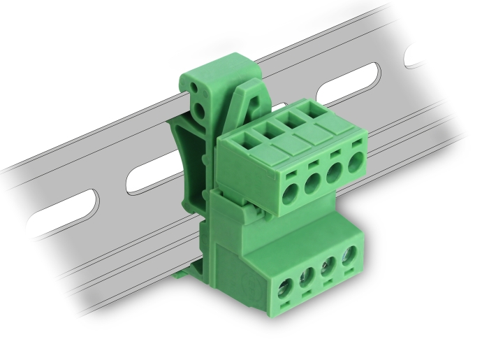 Delock Terminalblock Set für Hutschienen 4 Pin mit Rastermaß 5,08 mm gewinkelt #1 