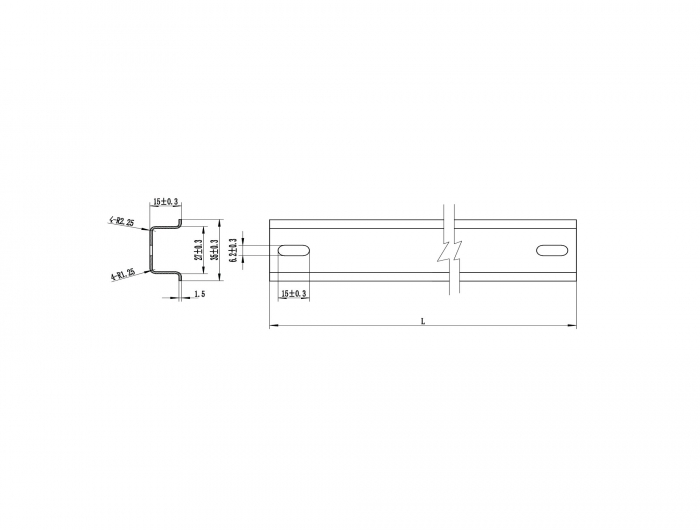 Delock Hutschiene 35 x 15 mm (50 cm) Stahl #3 