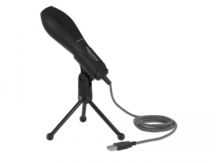Delock USB Kondensator Mikrofon mit Tischständer - ideal für Gaming, Skypen und Gesang #1 
