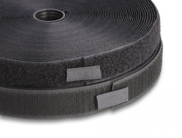 Delock Strapazierfähiges Klettband mit Haft- und Flauschband L 15 m x B 25 mm schwarz #3 