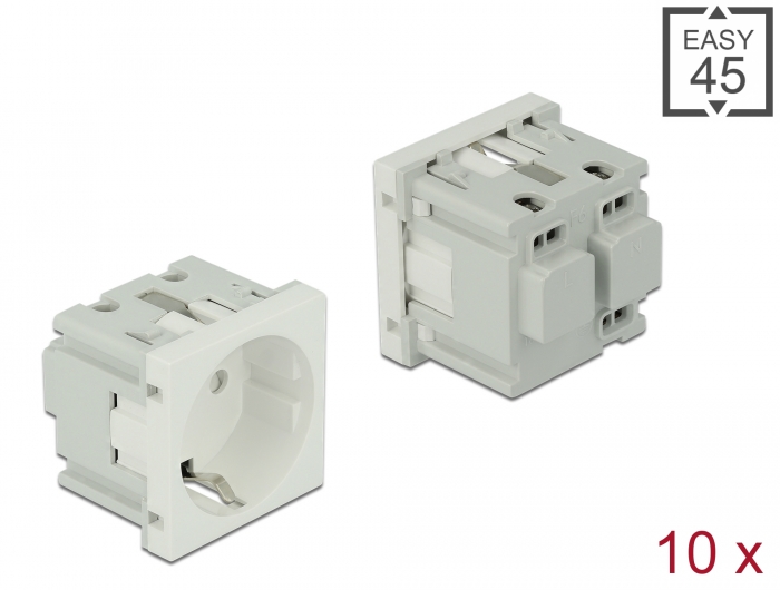 Delock Easy 45 Schutzkontakt-Steckdose 45 x 45 mm 10 Stück #1 