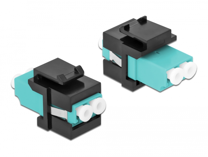Delock Keystone Modul LC Duplex Buchse zu LC Duplex Buchse aqua / schwarz #2 