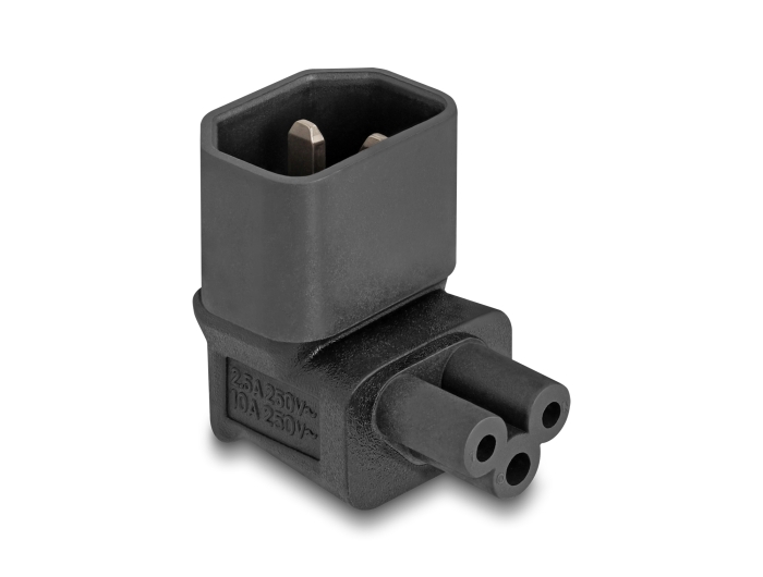 Delock Netzadapter IEC 60320 - C14 auf C5, Stecker / Buchse, 2,5 A, 90° gewinkelt #1 