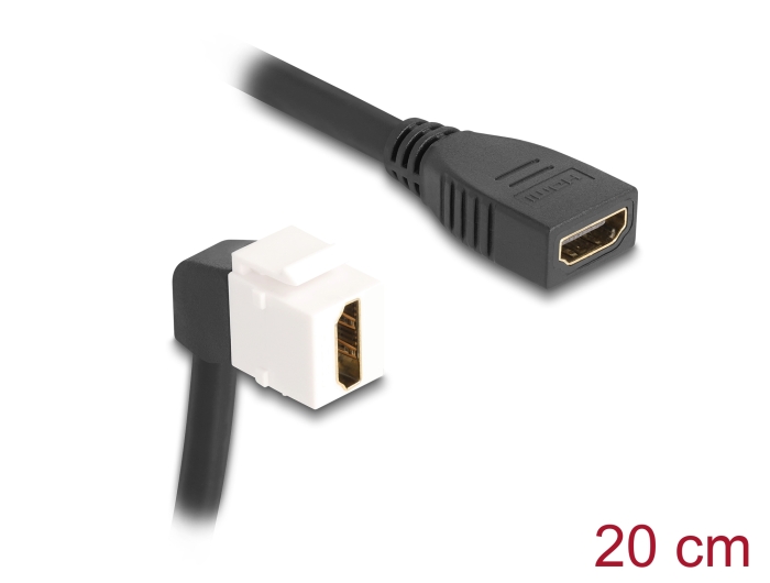 Delock Keystone Modul Kabel HDMI Buchse zu Buchse 90° gewinkelt 8K 60 Hz 20 cm schwarz #1 