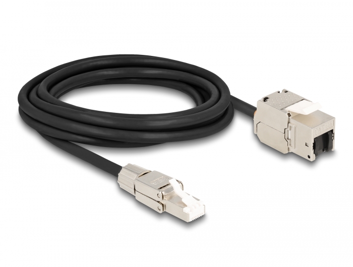 Delock Kabel RJ45 Stecker feldkonfektionierbar zu Keystone Modul RJ45 Buchse Cat.6A 3 m #2 