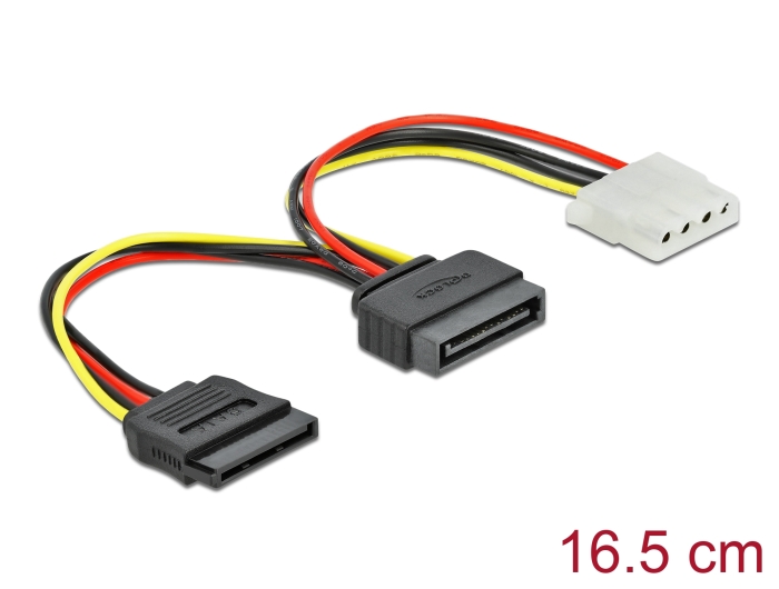 Delock Kabel Power SATA 15 Pin Stecker zu Molex 4 Pin Buchse + SATA 15 Pin Buchse #1 
