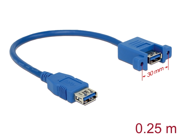 Delock Kabel USB 3.0 Typ-A Buchse > USB 3.0 Typ-A Buchse zum Einbau 25 cm #1 