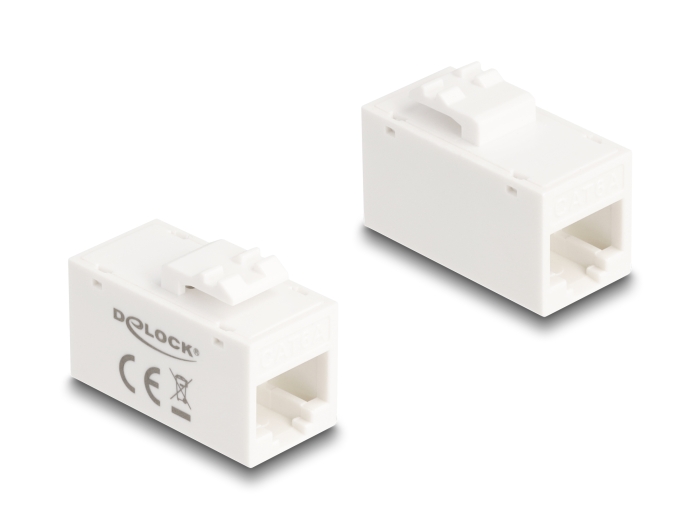 Delock Keystone Modul RJ45 Buchse zu RJ45 Buchse Cat.6A UTP weiß #1 